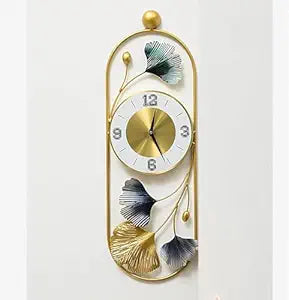 Trendclock Metal Wall Hanging Floral Handmade Sweep Machine Silent Wall Clock Watch Multicolor for Bedroom/Drawing Room/Hall/Dining Room (66X22 CM)
